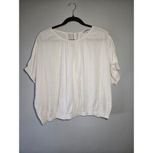 Madewell White Linen Blend Peasant Blouse XL